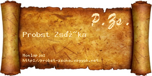 Probst Zsóka névjegykártya